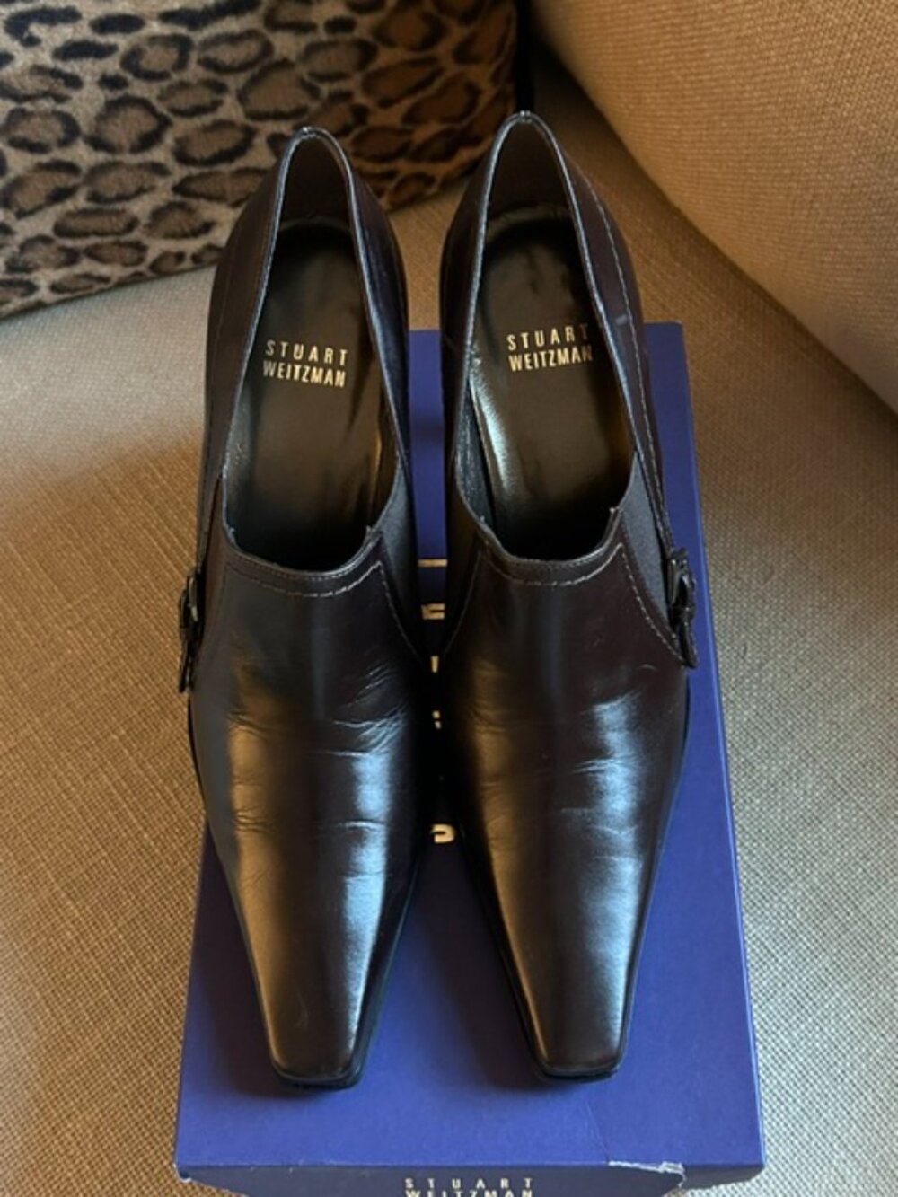 On Trend Stuart Weitzman Global Cola Calf heels black 7.5 in box - NWT